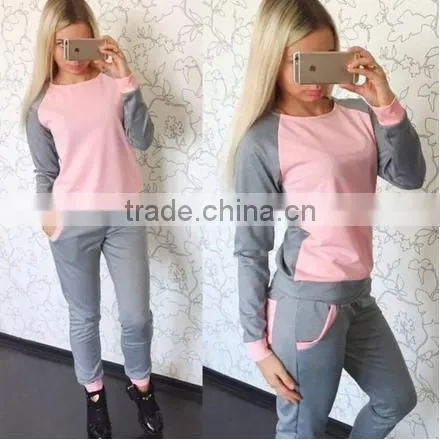 Color Block Pullover and Pants Set Girls School Sportswear for Team photo-5