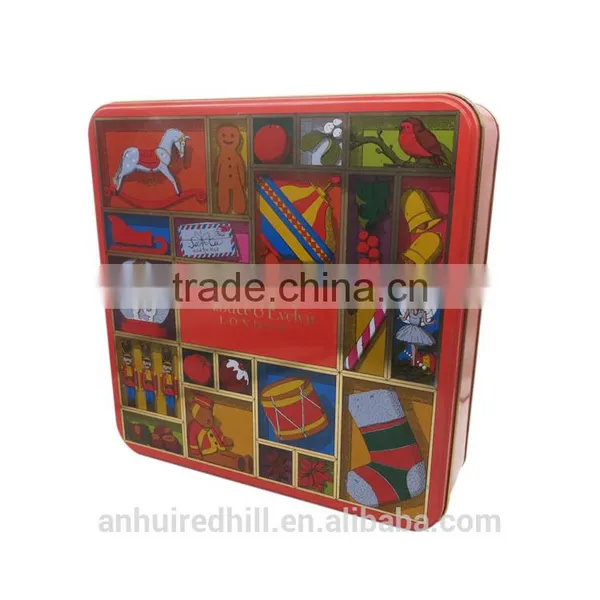 China Supplier Empty Square Christmas Chocolate Tin Box photo-3
