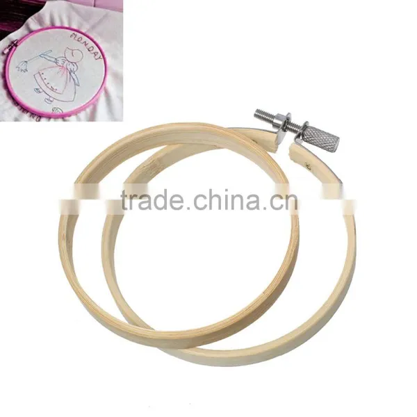 Craft Tools Cross Stitch Supplies Circle Round Natural Bamboo Embroidery Hoops photo-3