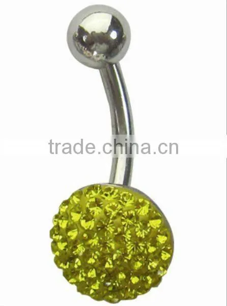 China Body Jewelry Naval Ring Lemon Yellow