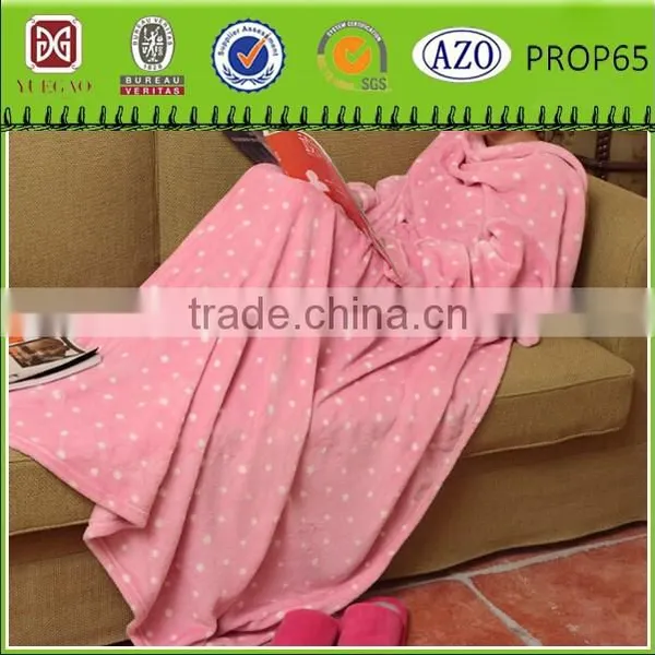 100%polyester Coral Fleece Sleeve Blanket TV Blanket