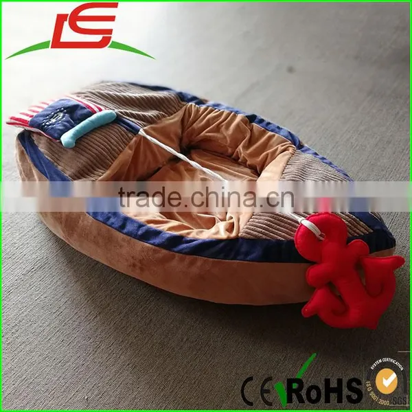 High Quality Stuffed Plush Pet Toy Boat Shaped Dog Bed photo-3