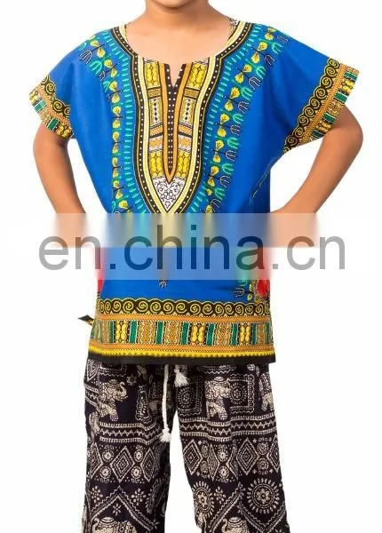 Kids African Dashiki Ethnic Cotton Shirts photo-2
