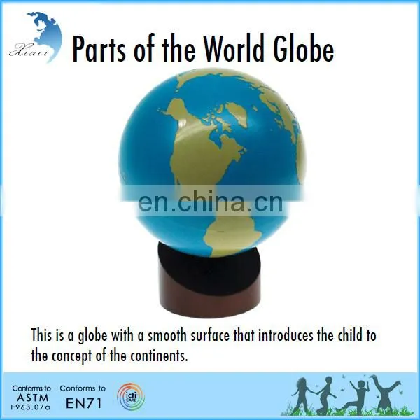 Preschool Wooden Educational Globe Toy Chinese Montessori Teaching Material photo-2