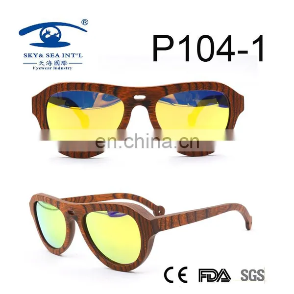 Wide Shape New Style Candy Wood Sunglasses