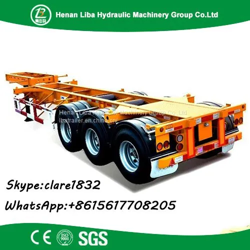 Container Chassis Trailer , Skeleton Semi Trailer 3 Axles 20Ft And 40Ft With Warranty And Parts photo-2