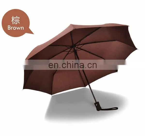 High Quality Bussiness Genuine Leather Handle Brand Sun Rain Umbrella 3 Fold Anti UV French Royal Umbrellas For/8K/106CM photo-3