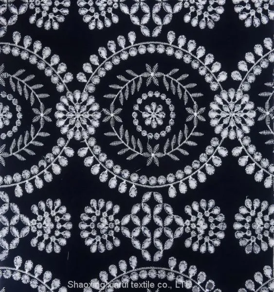 Hollow Out White Cotton Fabric Embroidered Lace photo-3