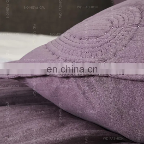 Wholesale Polyester Solid Embossed Embroidery Bedspreads Quilt Set photo-5