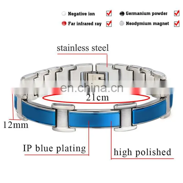 Custom Logo Bio Bracelet Energy Care Health Major Stainless Magnetic Bracelet photo-3