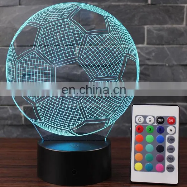 USB Charging Remote Controm Customized Any Shape Football Earth 3d Illusion Led Night Light photo-2