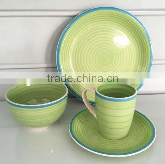 New Design Stoneware Dinnerware, Wholesale Custom Printed Stoneware Dinnerware Set, Handprinted Stoneware Dinner Set