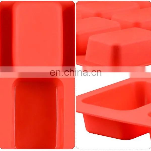 High Quality 6 Cavity BPA-free Rectangular 3D Handle Handmade Bread Cake Silicone Soap Mold photo-5