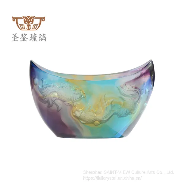 SAINT-VIEW Factory Wholesale Goldfish Cornucopia Lucky Ornament Feng Shui Treasure Basin photo-2