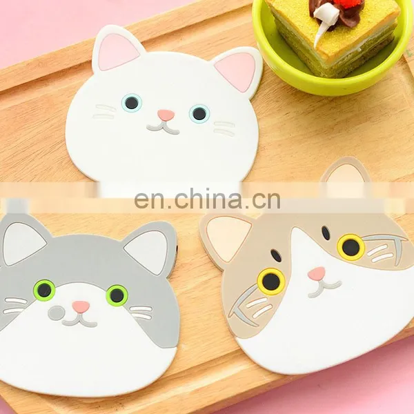Cat Shaped Cup Coaster Silicone Cup Pad Slip Insulation Pad Cup Mat Hot Drink Holder Mug Stand Home Kitchen Accessories photo-2