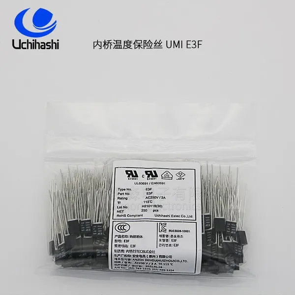 Japan UCHIHASHI Thermal Fuse E3F AC250V 3A Thermal Cutoff photo-3