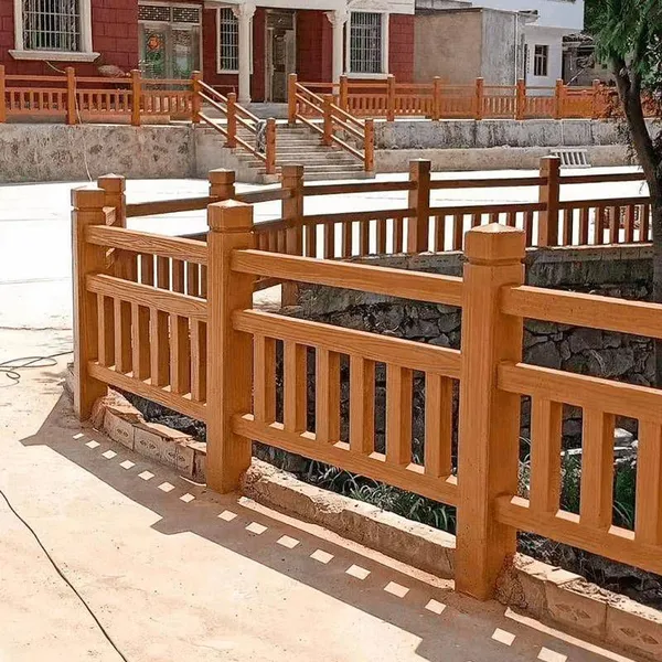 Cement Imitation Bamboo Guardrails for Scenic Spots, Riversides, Lawns, Gardens. Precast Concrete Fences for Greening and Protection photo-4