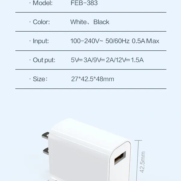 Compact 18W Quick Charge 3.0 USB Charger 30W Fast Charging Adapter EU US Plug for Travel photo-5