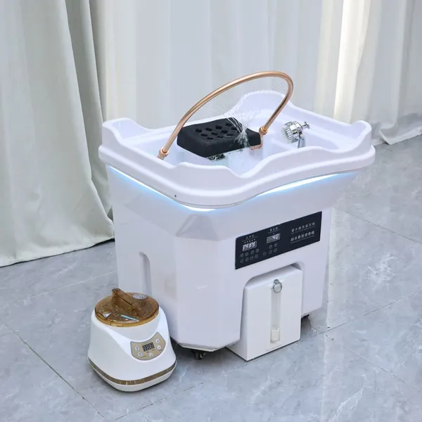 Portable Salon Shampoo Basin With 60L Capacity, Built-in Drain Pump & Wheels photo-3