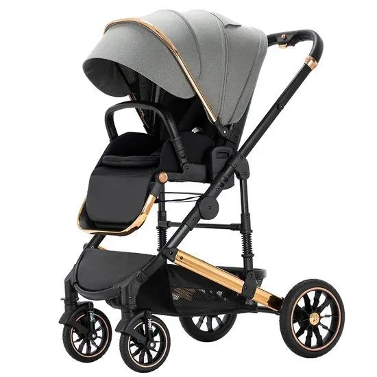 Lightweight 3-in-1 Portable Linen Baby Stroller With Mechanical Adjustment Foldable for 3-Year-Olds and Travel Systems photo-3