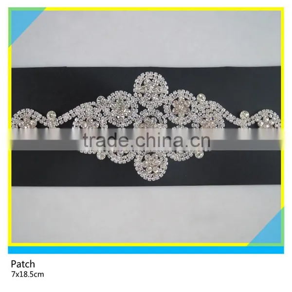 Rhinestone Cup Chain Jewelry Applique Sew on Glass Stone Chain Trimming Patch 6x21.5cm photo-3