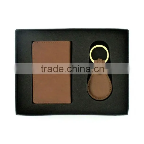 Wholesale Leather Wallet Keychain Gift Set