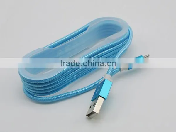 Nylon Braid Reversible Micro USB Cable 5pin Metal Cable USB 2.0 Charger Cable for Samsung photo-2