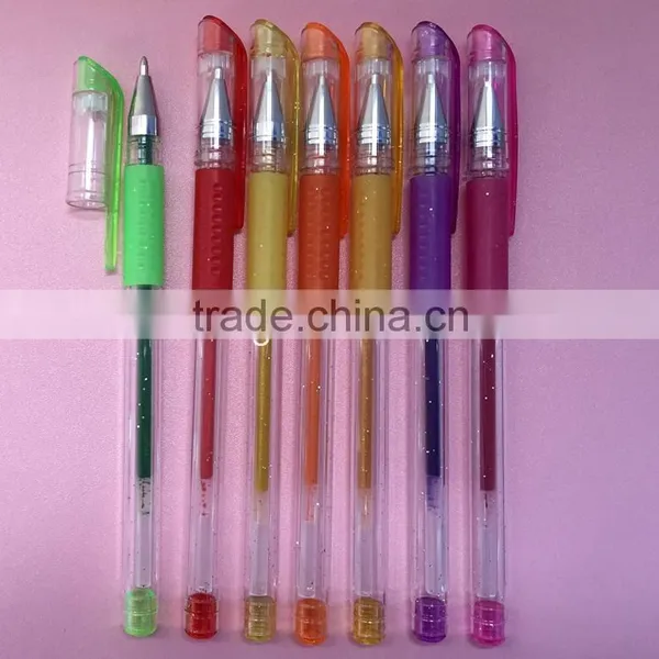 Colored Gel Pen Type and Office & School Pen Use Gel Ink Pen With Glitter Color photo-3