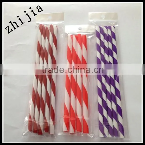 Colorful Plastic Wrapped Striped Straws With Affixed Stopper Quality Choice photo-6