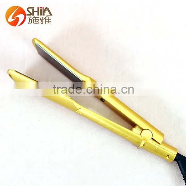 Hot Selling Led Display Titanium Yellow Hair Straightener Ultrssonic Private Label Flat Iron Power Cord photo-3