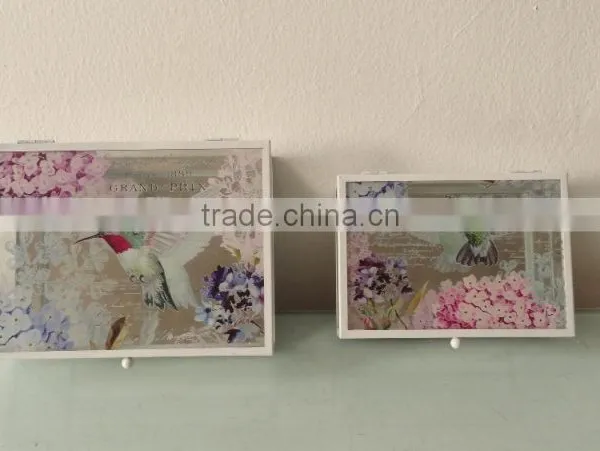Glass Box With Bird Printing photo-3