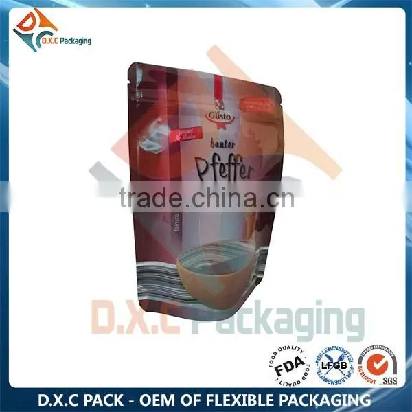 Plastic Food Packaging Stand Up Pouch Bag With Zipper