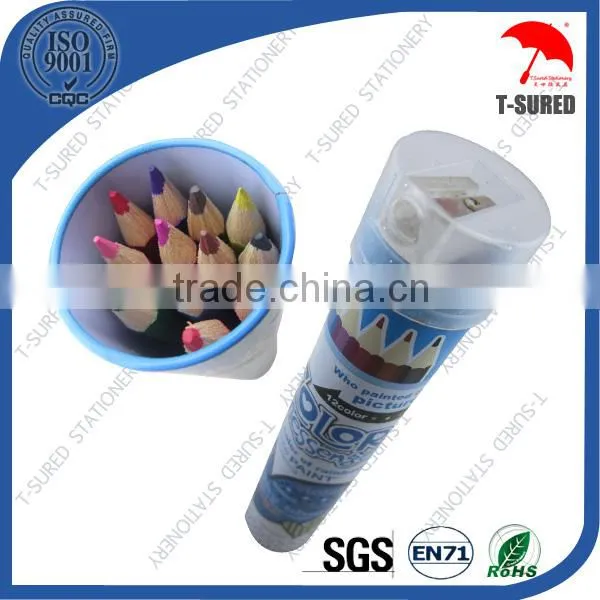 12 Pieces Muti Color Pencil Set With Tin Box With Sharpener photo-2