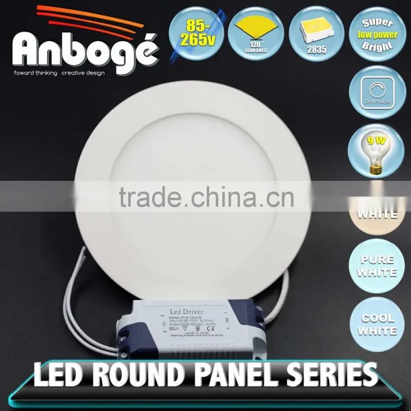 New 2015 CE&RoHS Round SMD LED Panel Light 9W