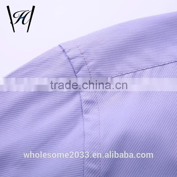100%cotton Designer Button Down Blue Short Sleeve Dress Shirts for Men photo-5