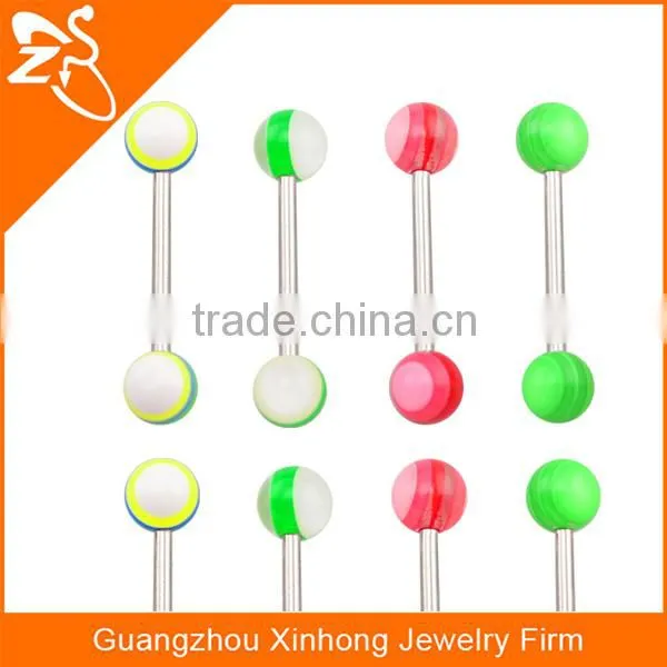 Wholesale Straight Tongue Bars Rings High Quality Resin Colorful Tongue Rings for Young photo-5