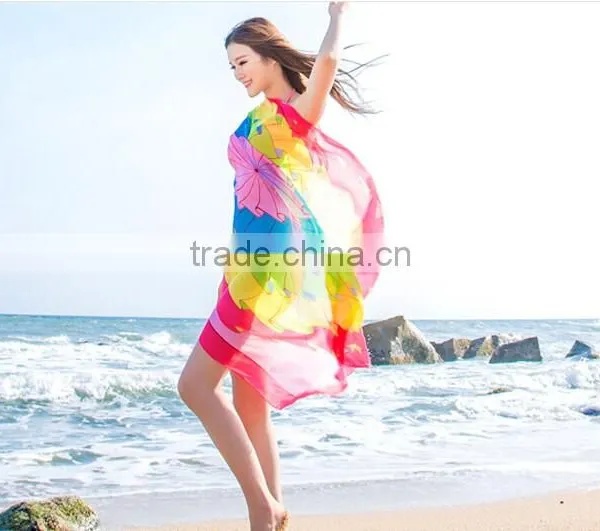 Beach Chiffon Wrap Hawaiian Sarong Skirt Bikini Cover up Scarf photo-5