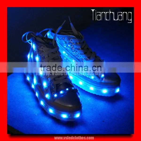 Full color different designs simulation led shoes,DMX 512 controlled simulation led shoes,