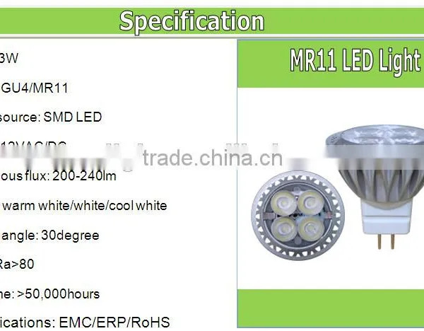 Mr11 Gu4 Led Dimmable 3W 240lm 12V 4*1W Dimmable Mr11 Led Spots Available photo-4