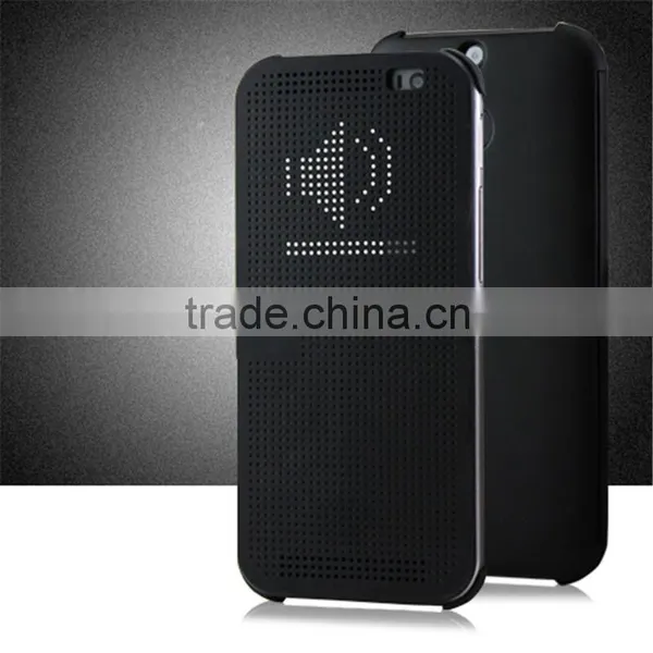 Smart Flip Dot View Cover Case For HTC One M8 Auto Sleep Wake Function Phone Case With Stylish Matrix Design photo-6