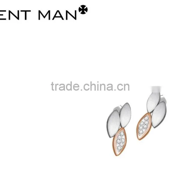 High Quality Italy Jewelry Wholesale Water Drop Earring Rose Gold Round Circle Shaped Stainless Steel Earrings photo-2