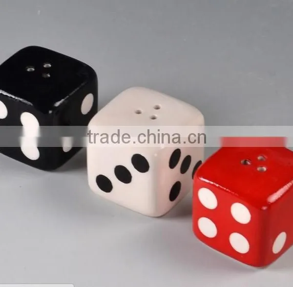 Ceramic Funny Dice Salt and Pepper Shaker photo-3