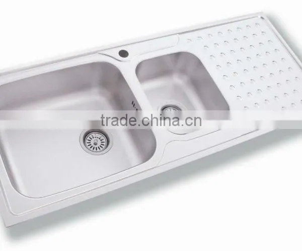 120x50 Double Bowl Stainless Steel Kitchen Sink (DE155)