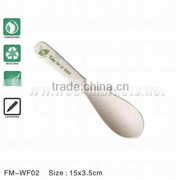 FDA SGS Audited Food Grade Biodegradable Wheat Fiber Dinnerware Spoons
