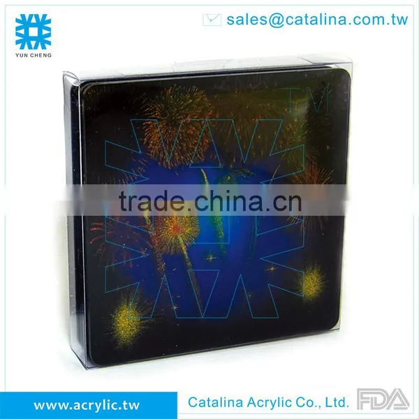 Home Decoration Acrylic Round Square Coaster Set photo-5