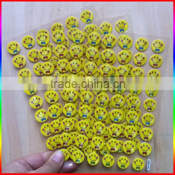 Shiny Smile Face Puffy Sticker Fashion photo-2