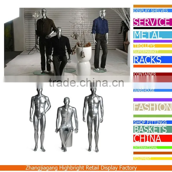 Silver Whole Body Sexy Male Sitting Models