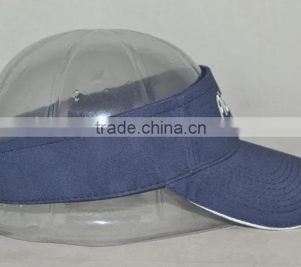 Guangzhou Hat Factory Professional Custom 100% Cotton/dark Blue/sun Visor photo-4