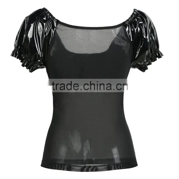 GOTHIC BLACK FAUX LEATHER STEAMPUNK CORSET OUTER GARMENT WHOLESALE CHEAP PRICE