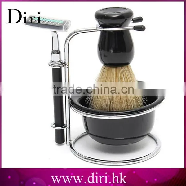 Badger hair travel shaving kits,double edge safety rezor,metal shaving stand